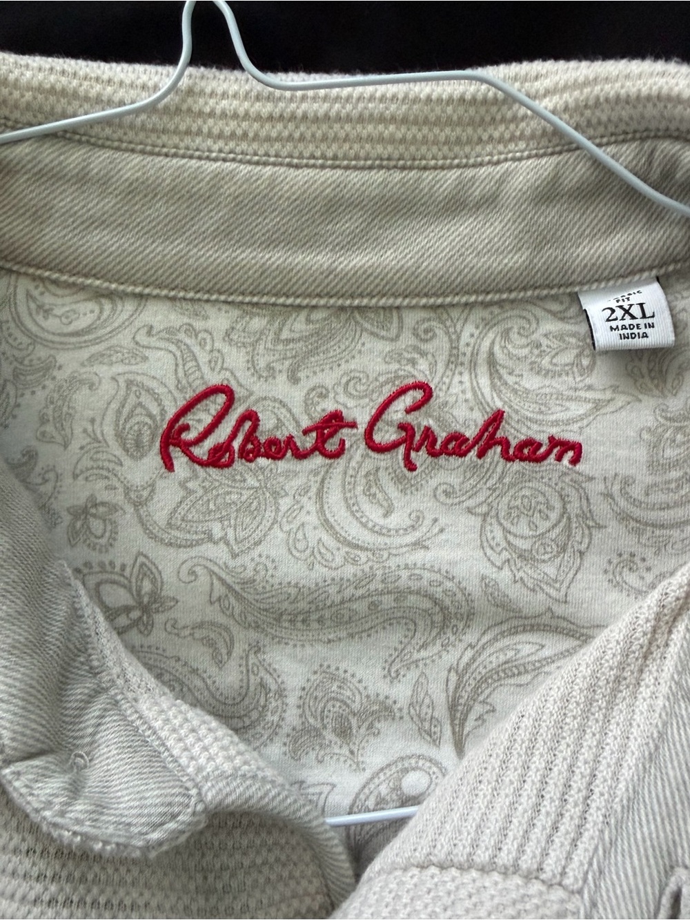 Robert Graham Cream Ribbed Button-Down Shirt Jacket - Picture 5 of 6
